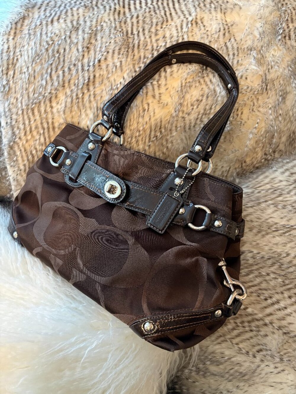 Vintage Coach Hampton Signature Satchel 11320 Brown